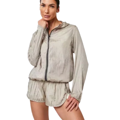 Jaqueta corta vento vira bolsa azul marinho