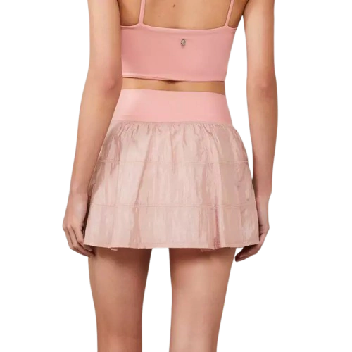 Saia cintura alta com pregas nas costas azul marinho - Imagem 3